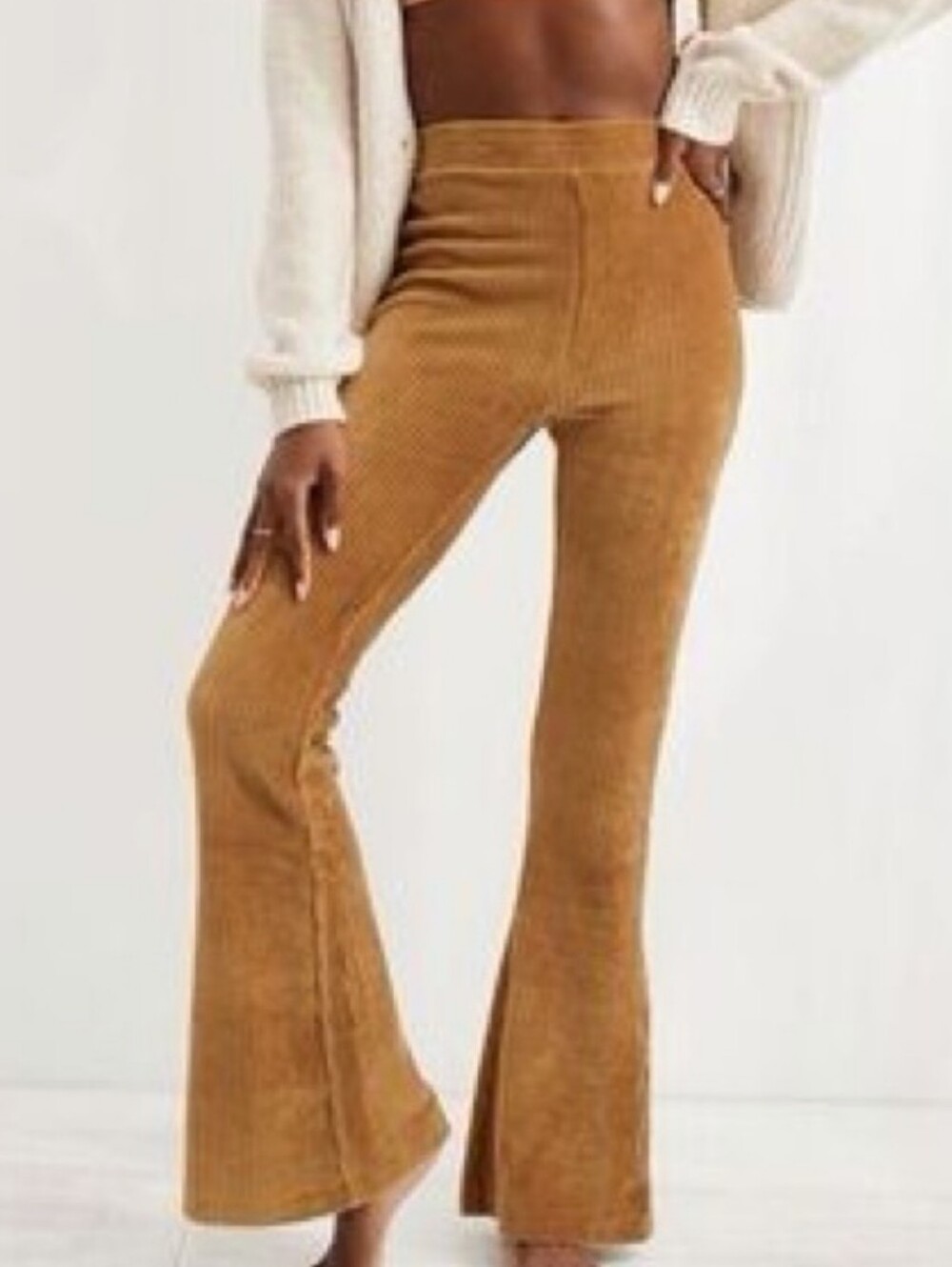 Aerie Groove-On Velour High Waisted Flare Pants Size Small